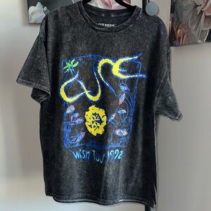 The Cure wish tour 1992 Acid Wash Black Graphic Tee